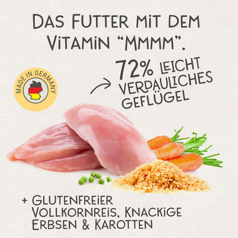 Geflügel, Reis & Gemüse