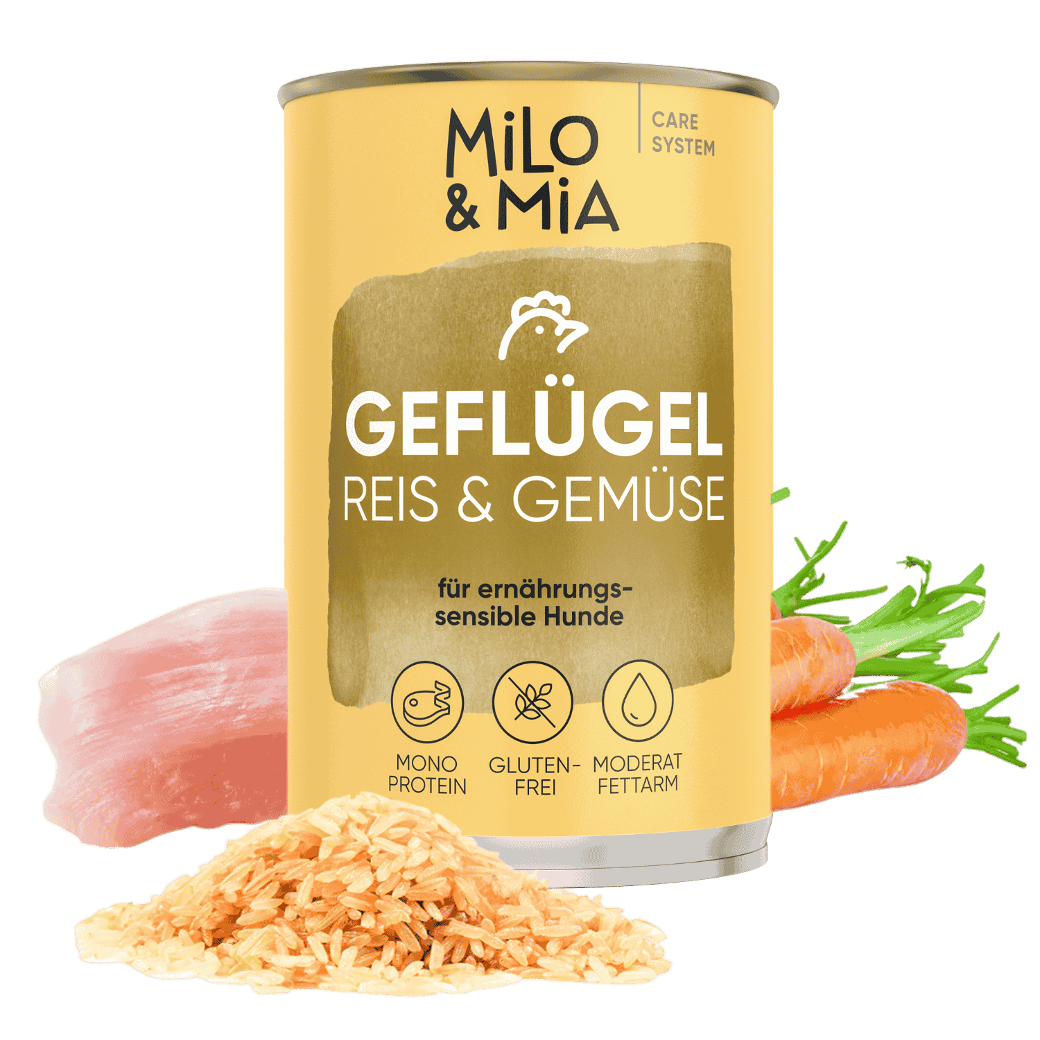 Geflügel, Reis & Gemüse